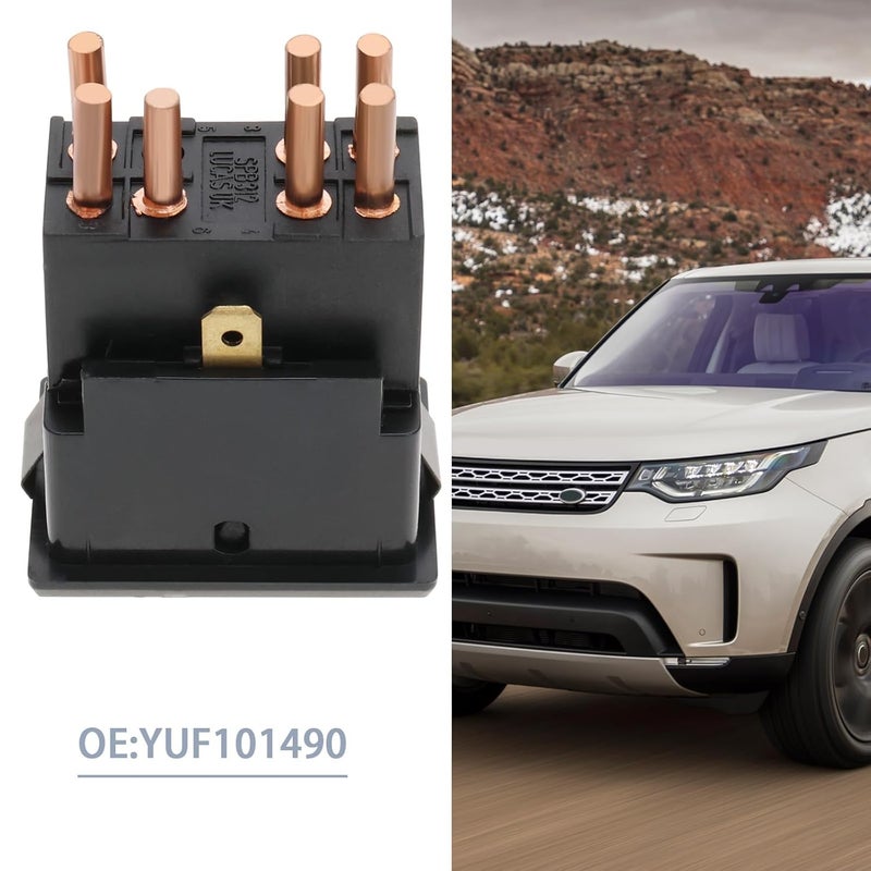 Micro Traders 7-Pin Hazard Warning Lamp Switch, Compatible with Land Rover Defender 90/110/130, Mechanical Switch, Push Button, Manual Operation, Black - Image 2